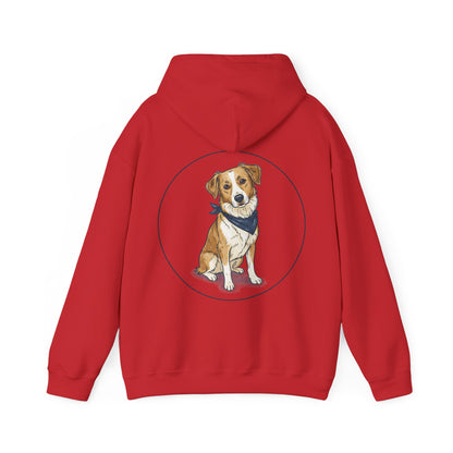 Dog Portrait Hoodie – Watercolor Puppy with Bandana Pullover