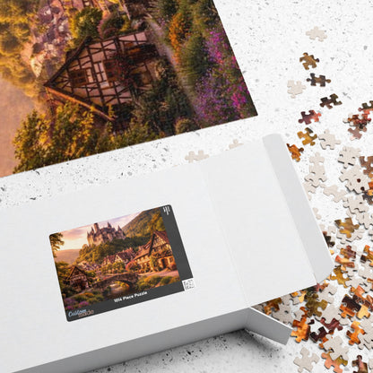 Scenic Castle Village Jigsaw Puzzle — 110/252/520/1014-Piece Fantasy Landscape Puzzle