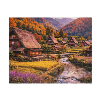 Autumn Mountain Village Jigsaw Puzzle — Scenic 110/252/520/1014-Piece Puzzle