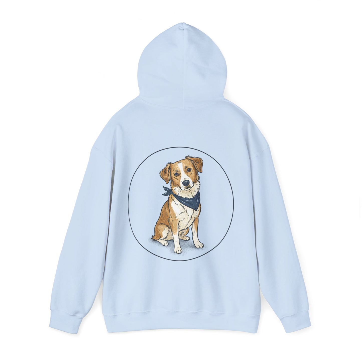 Dog Portrait Hoodie – Watercolor Puppy with Bandana Pullover