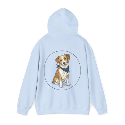 Dog Portrait Hoodie – Watercolor Puppy with Bandana Pullover