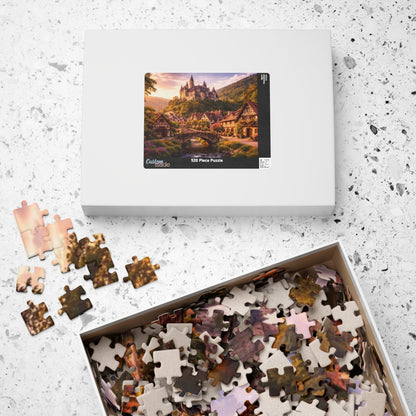 Scenic Castle Village Jigsaw Puzzle — 110/252/520/1014-Piece Fantasy Landscape Puzzle