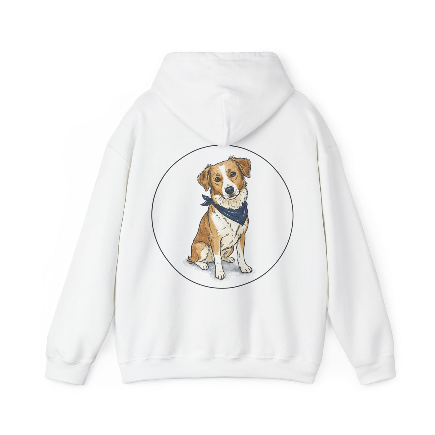 Dog Portrait Hoodie – Watercolor Puppy with Bandana Pullover