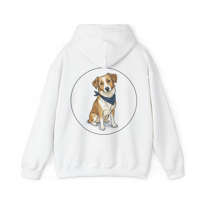 Dog Portrait Hoodie – Watercolor Puppy with Bandana Pullover