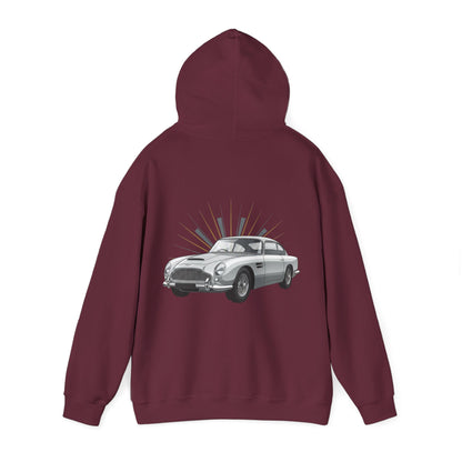Aston Martin DB5 Retro Car Hoodie — Classic Vintage Sports Car Sweatshirt