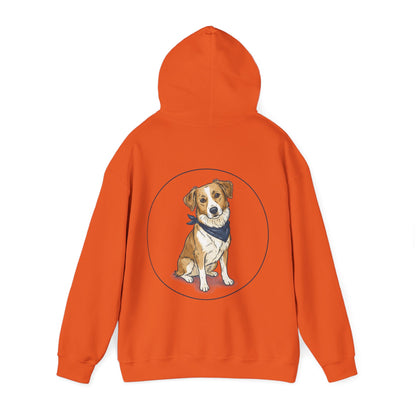 Dog Portrait Hoodie – Watercolor Puppy with Bandana Pullover