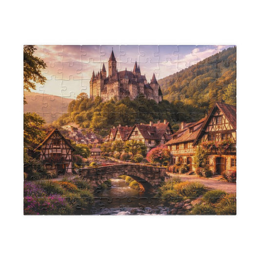 Scenic Castle Village Jigsaw Puzzle — 110/252/520/1014-Piece Fantasy Landscape Puzzle
