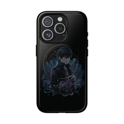 Solo Leveling Magnetic Phone Case — Dark Anime Boy Art, Protective Tough MagCase