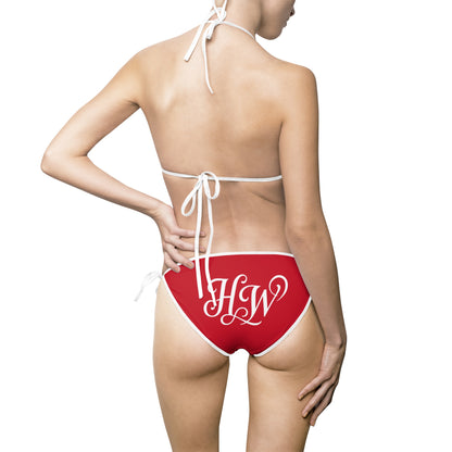 HW Monogram Tie-Side Bikini - Red