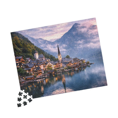 Scenic Alpine Lake Jigsaw Puzzle — Hallstatt Village 110/252/520/1014pc