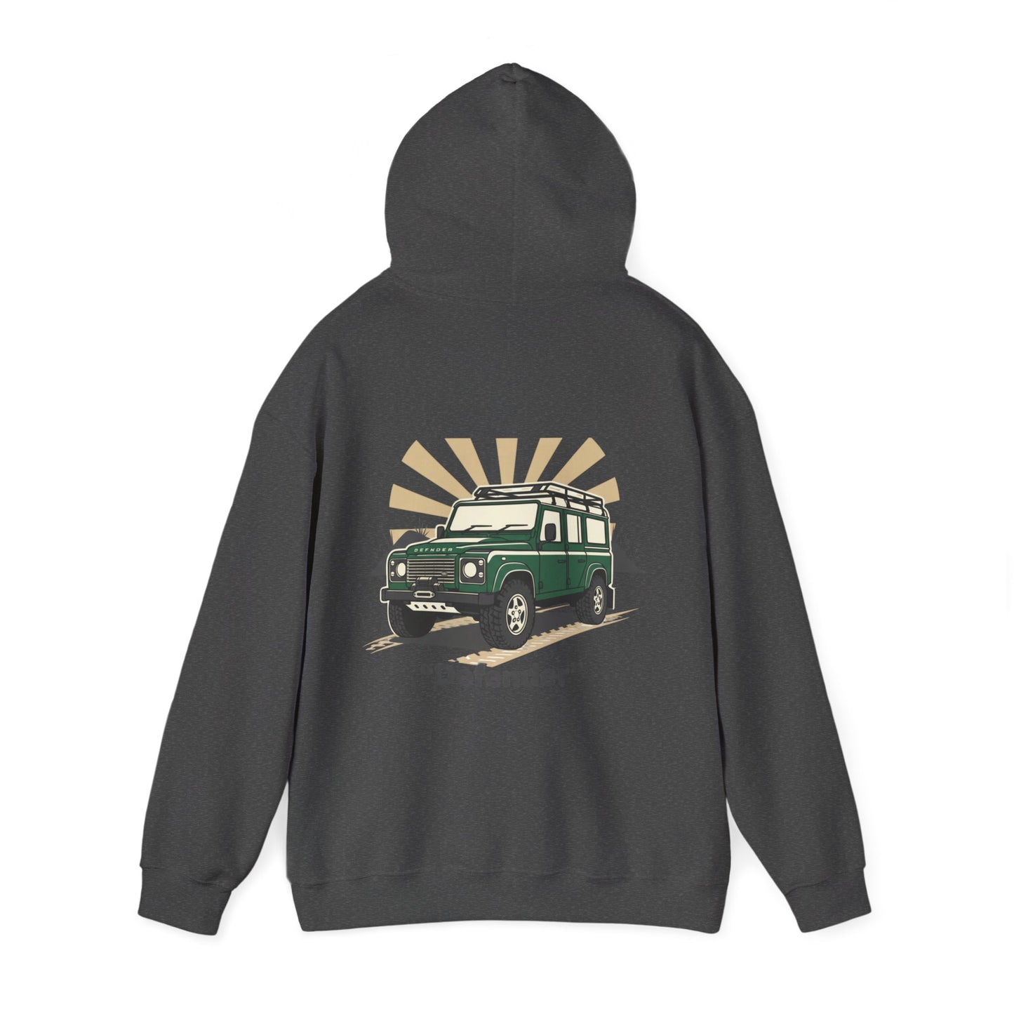 Classic Land Rover Defender SUV Hoodie — Vintage Green Off‑Road Truck Sweatshirt