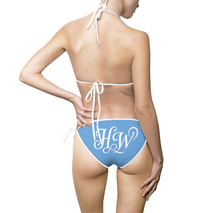 HW Monogram Tie-Side Bikini - Light Blue