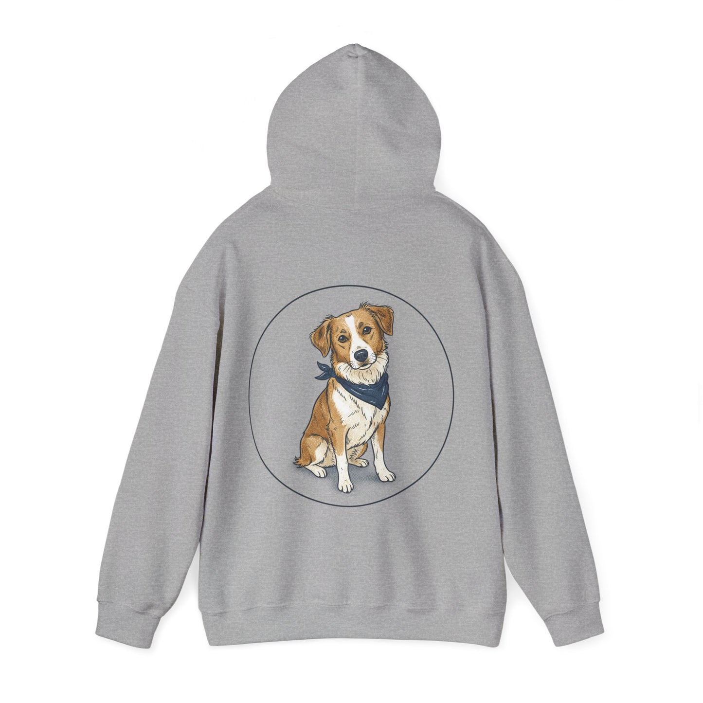 Dog Portrait Hoodie – Watercolor Puppy with Bandana Pullover