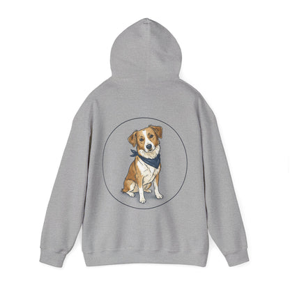 Dog Portrait Hoodie – Watercolor Puppy with Bandana Pullover