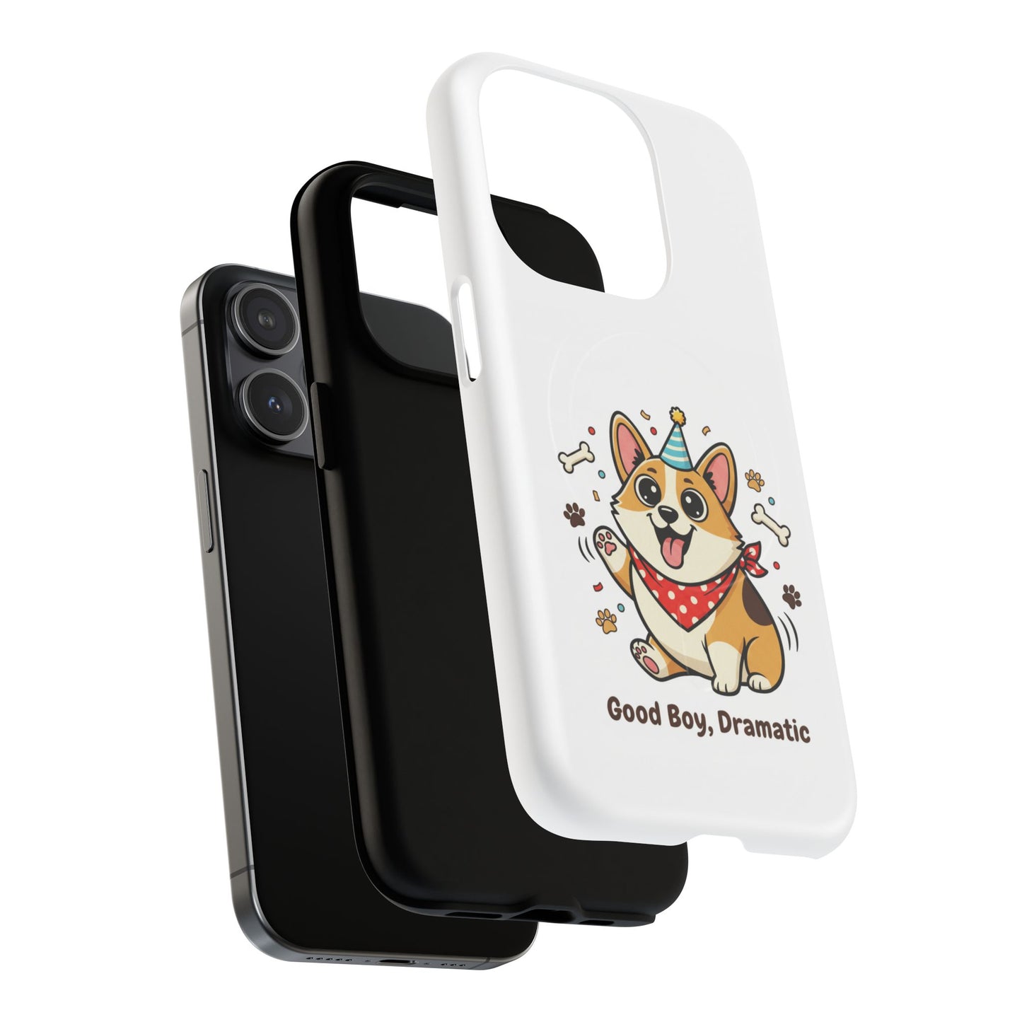 Corgi Party Tough Magnetic Phone Case - "Good Boy, Dramatic" Cute Dog Protective Cover