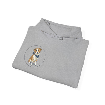 Dog Portrait Hoodie – Watercolor Puppy with Bandana Pullover