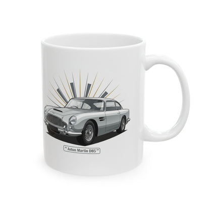 Classic Car Ceramic Mug — Vintage Land Rover & Aston Martin Illustration (11oz, 15oz)