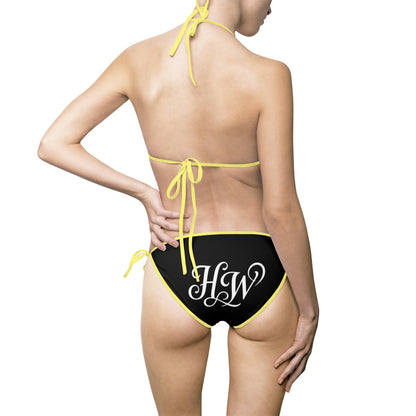 HW Monogram Tie-Side Bikini - Black