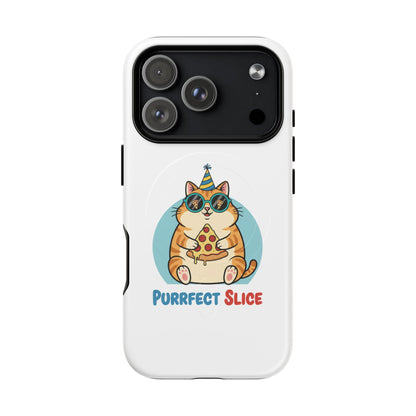 Purrfect Slice Cat Phone Case — Cute Pizza Cat Magnetic Tough Case