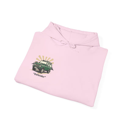 Classic Land Rover Defender SUV Hoodie — Vintage Green Off‑Road Truck Sweatshirt