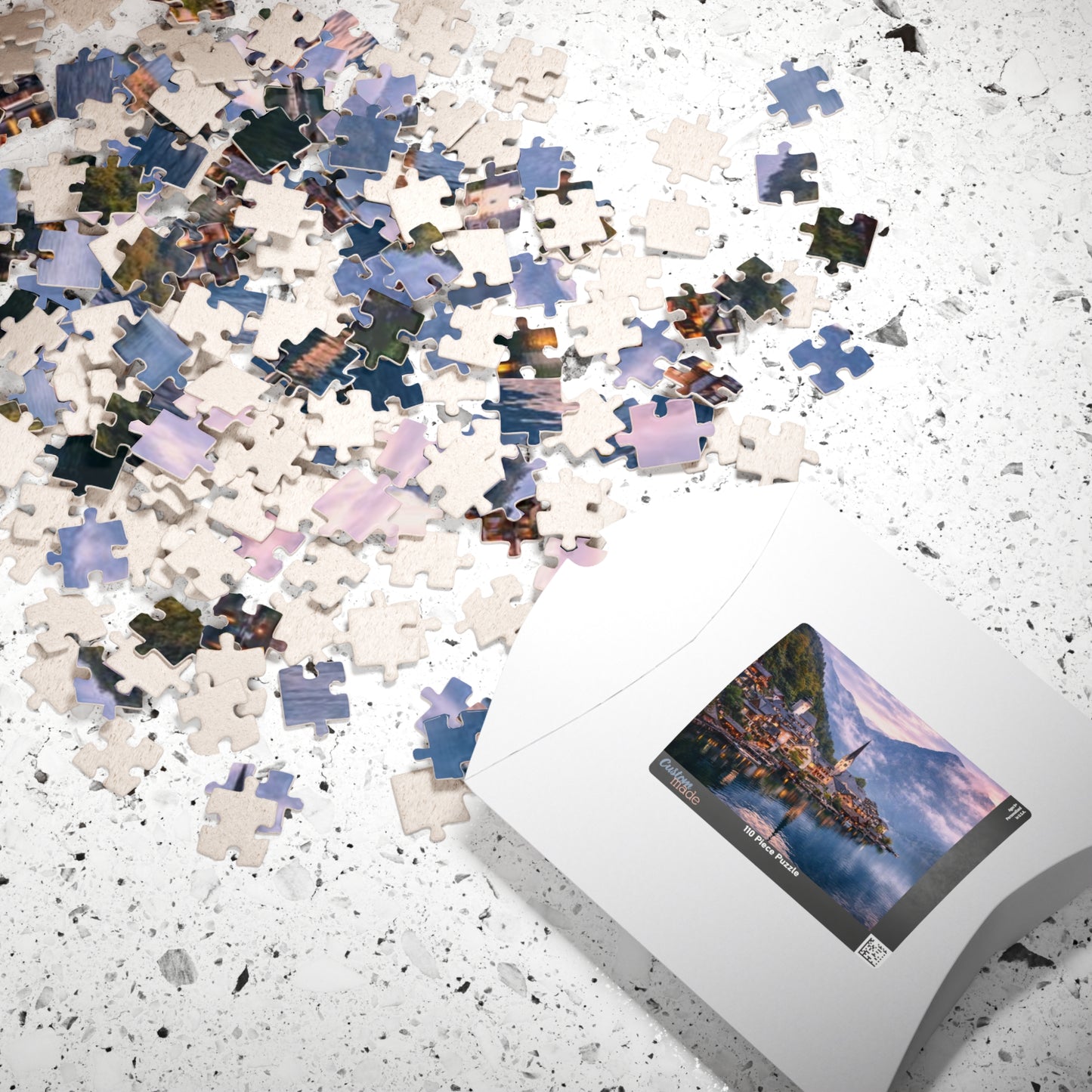 Scenic Alpine Lake Jigsaw Puzzle — Hallstatt Village 110/252/520/1014pc