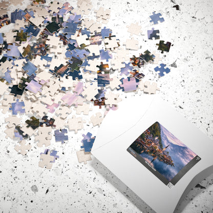 Scenic Alpine Lake Jigsaw Puzzle — Hallstatt Village 110/252/520/1014pc