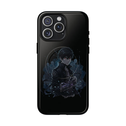 Solo Leveling Magnetic Phone Case — Dark Anime Boy Art, Protective Tough MagCase