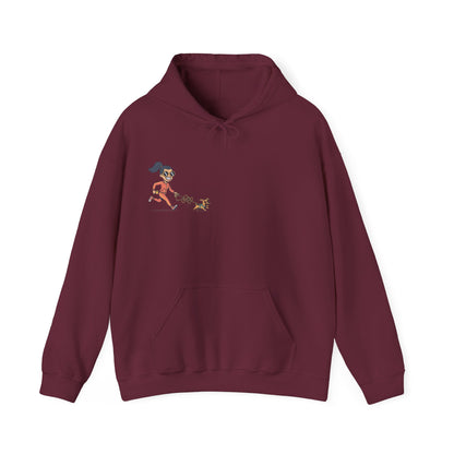 Girl Jogging Dog Hoodie — Cute Running Dog Graphic Sweatshirt