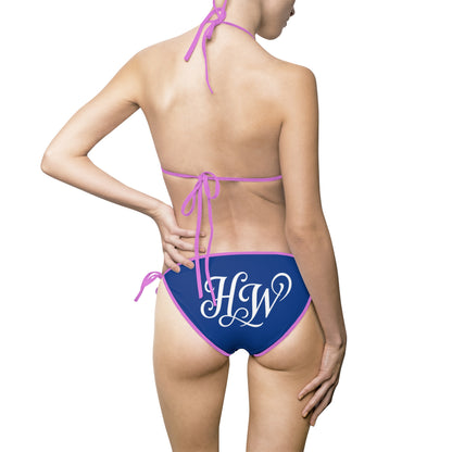 HW Monogram Tie-Side Bikini - Blue