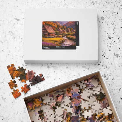 Autumn Mountain Village Jigsaw Puzzle — Scenic 110/252/520/1014-Piece Puzzle