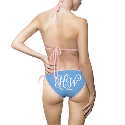 HW Monogram Tie-Side Bikini - Light Blue
