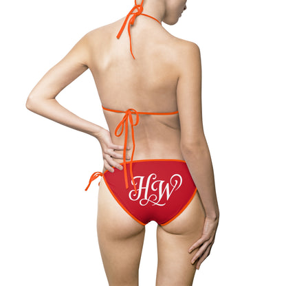 HW Monogram Tie-Side Bikini - Red