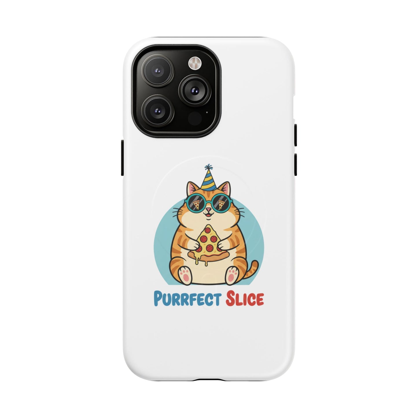 Purrfect Slice Cat Phone Case — Cute Pizza Cat Magnetic Tough Case