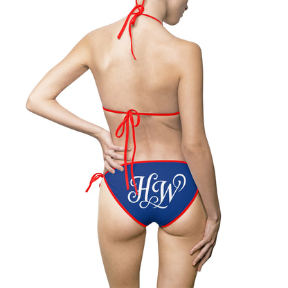 HW Monogram Tie-Side Bikini - Blue