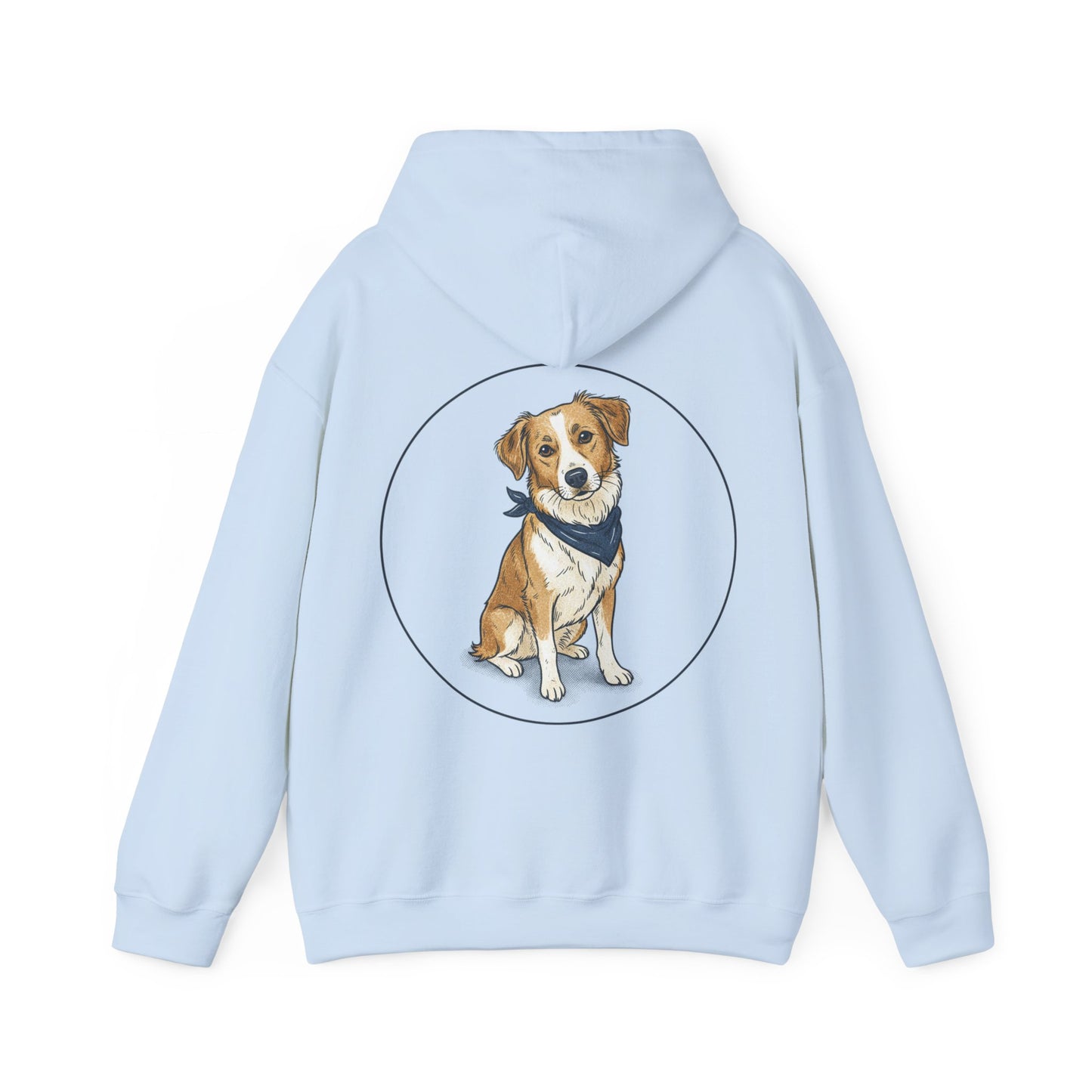 Dog Portrait Hoodie – Watercolor Puppy with Bandana Pullover
