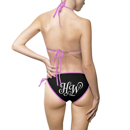 HW Monogram Tie-Side Bikini - Black