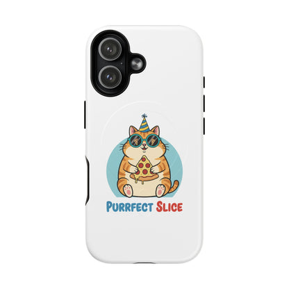 Purrfect Slice Cat Phone Case — Cute Pizza Cat Magnetic Tough Case