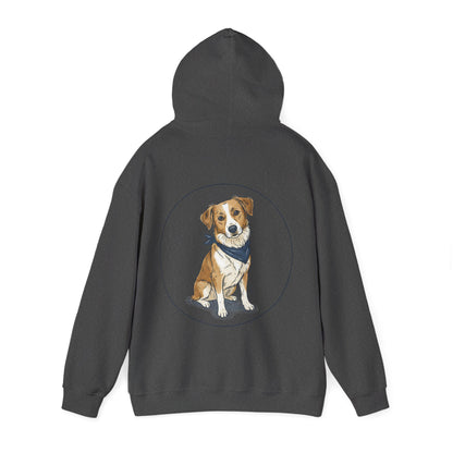 Dog Portrait Hoodie – Watercolor Puppy with Bandana Pullover