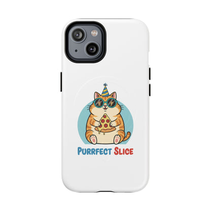 Purrfect Slice Cat Phone Case — Cute Pizza Cat Magnetic Tough Case