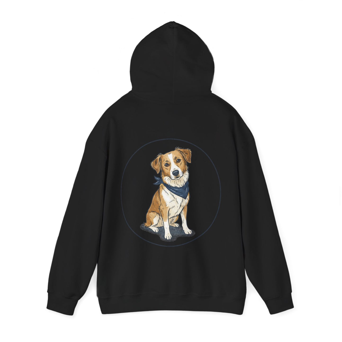 Dog Portrait Hoodie – Watercolor Puppy with Bandana Pullover